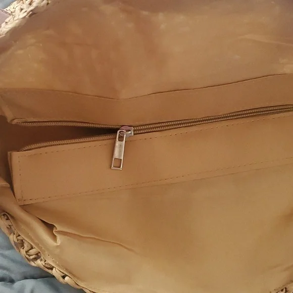 NEW Boho Large Round Straw Woven Shoulder Bag Handmade Summer Beach Tote Bag - Picture 7 of 7